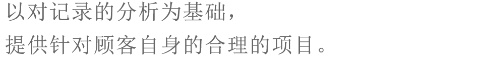 以对记录的分析为基础，提供针对顾客自身的合理的项目。
