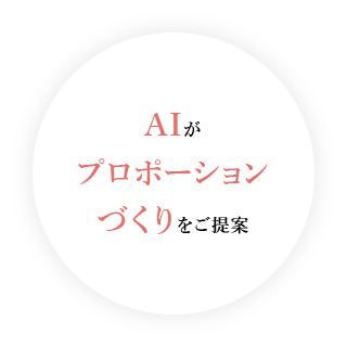 AIがプロポーションづくりをご提案