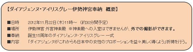 ダイアジェンヌ・アイリスグレー伊勢神宮奉納　概要